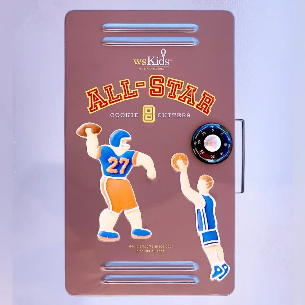 Williams-Sonoma All-Star Sports 8 Cookie Cutter Set in Sports Locker Design Tin